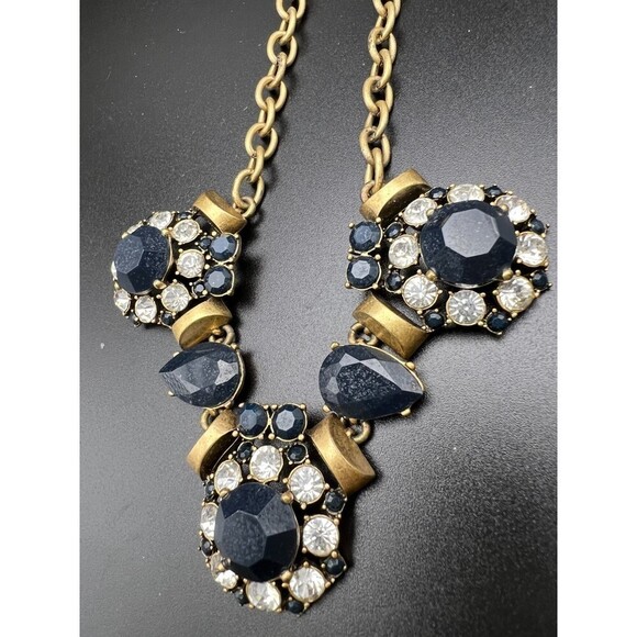 J.CREW Midnight and Crystal Statement Necklace - Picture 2 of 8